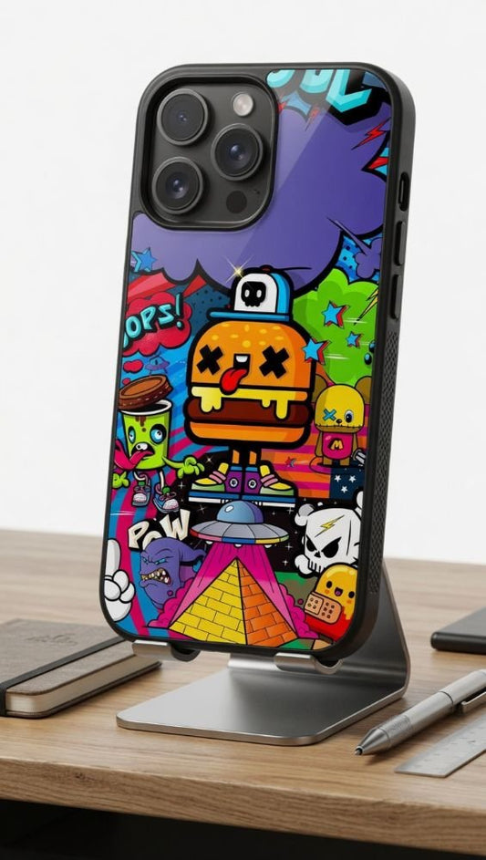 Funky Burger Blast Protective Case Compatible with iPhone, Samsung & Google Pixel FW0249