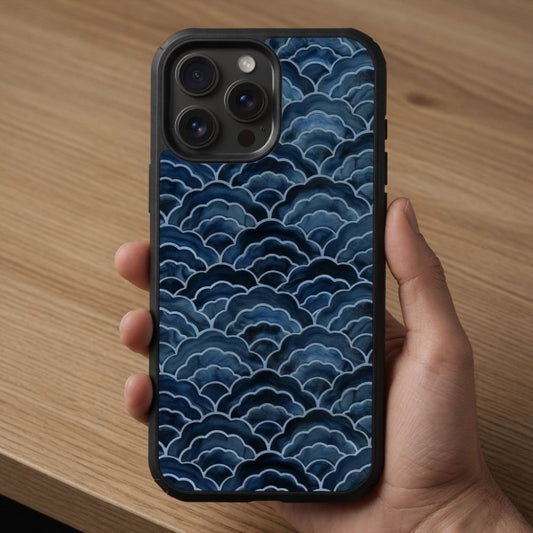 Electric Blue Swirls Protective Case Compatible with iPhone, Samsung & Google Pixel FW0267
