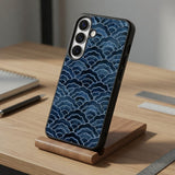 Electric Blue Swirls Protective Case Compatible with iPhone, Samsung & Google Pixel FW0267