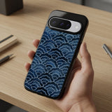 Electric Blue Swirls Protective Case Compatible with iPhone, Samsung & Google Pixel FW0267