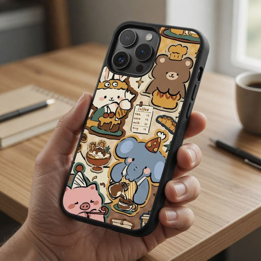 Sweet Animal Bakery Protective Case Compatible with iPhone, Samsung & Google Pixel FW0274