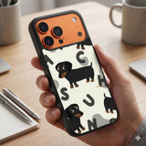 Playful Dachshund Pattern Protective Case Compatible with iPhone, Samsung & Google Pixel FW0276