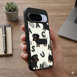 Playful Dachshund Pattern Protective Case Compatible with iPhone, Samsung & Google Pixel FW0276