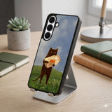 Cat Holding Fishbowl Protective Case Compatible with iPhone, Samsung & Google Pixel FW0283
