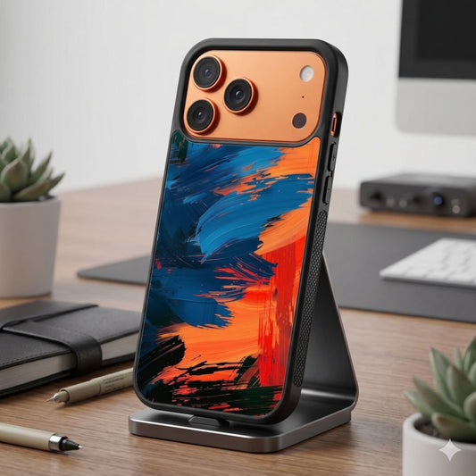 Vibrant Abstract Strokes Protective Case Compatible with iPhone, Samsung & Google Pixel FW0286