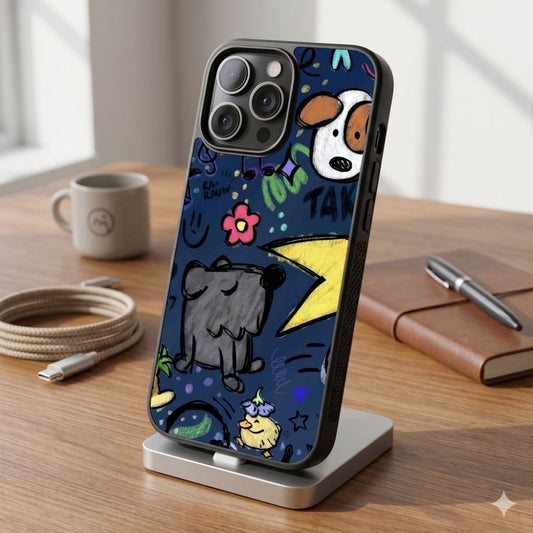 Doodle Night Dreams Protective Case Compatible with iPhone, Samsung & Google Pixel FW0291