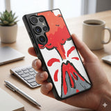 Red Volcano Eruption Protective Case Compatible with iPhone, Samsung & Google Pixel FW0292