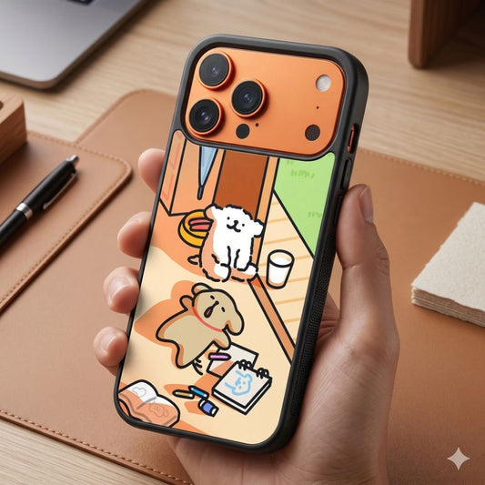 Lazy Puppy Afternoon Protective Case Compatible with iPhone, Samsung & Google Pixel FW0293