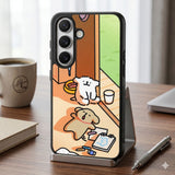 Lazy Puppy Afternoon Protective Case Compatible with iPhone, Samsung & Google Pixel FW0293