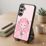 Pink Flower Girl Protective Case Compatible with iPhone, Samsung & Google Pixel FW0294