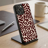 Organic Brown Pattern Protective Case Compatible with iPhone, Samsung & Google Pixel FW0295