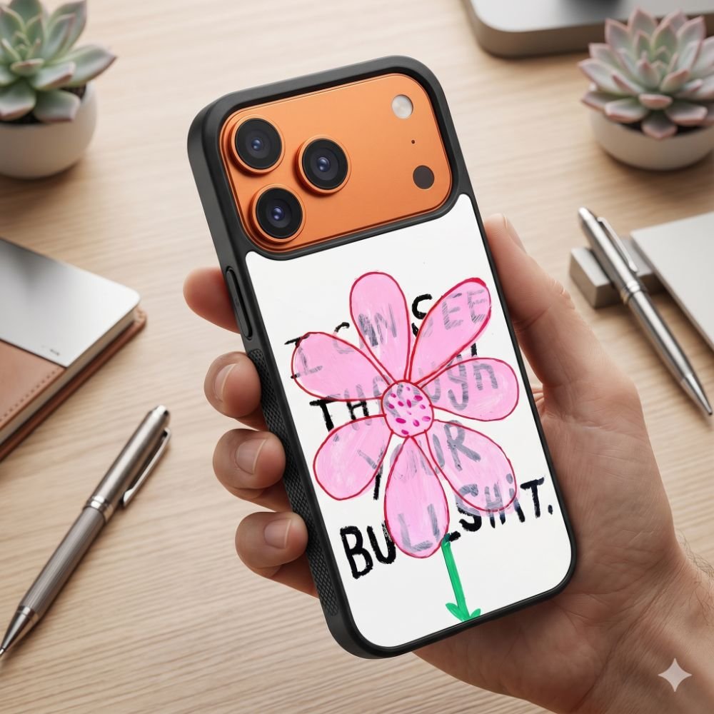 Pink Truth Flower Protective Case Compatible with iPhone, Samsung & Google Pixel FW0296