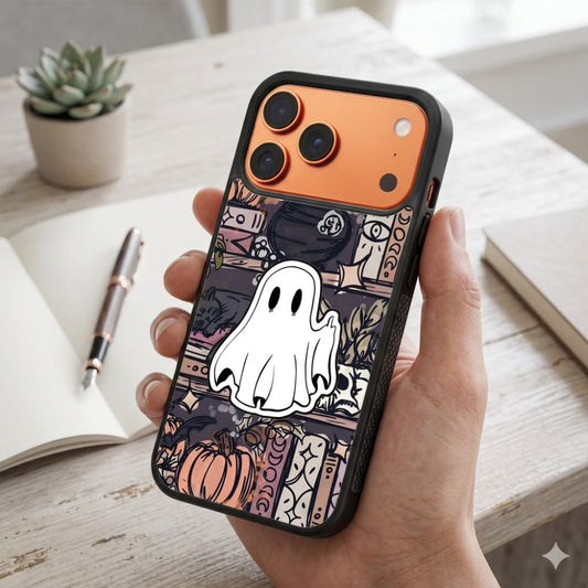 Spooky Ghost Library Protective Case Compatible with iPhone, Samsung & Google Pixel FW0297