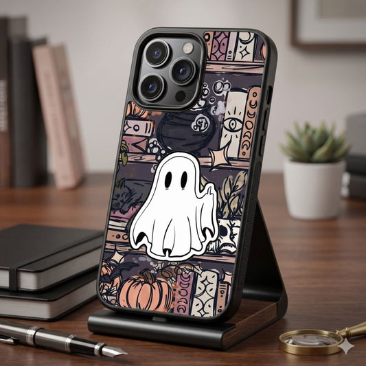 Spooky Ghost Library Protective Case Compatible with iPhone, Samsung & Google Pixel FW0297