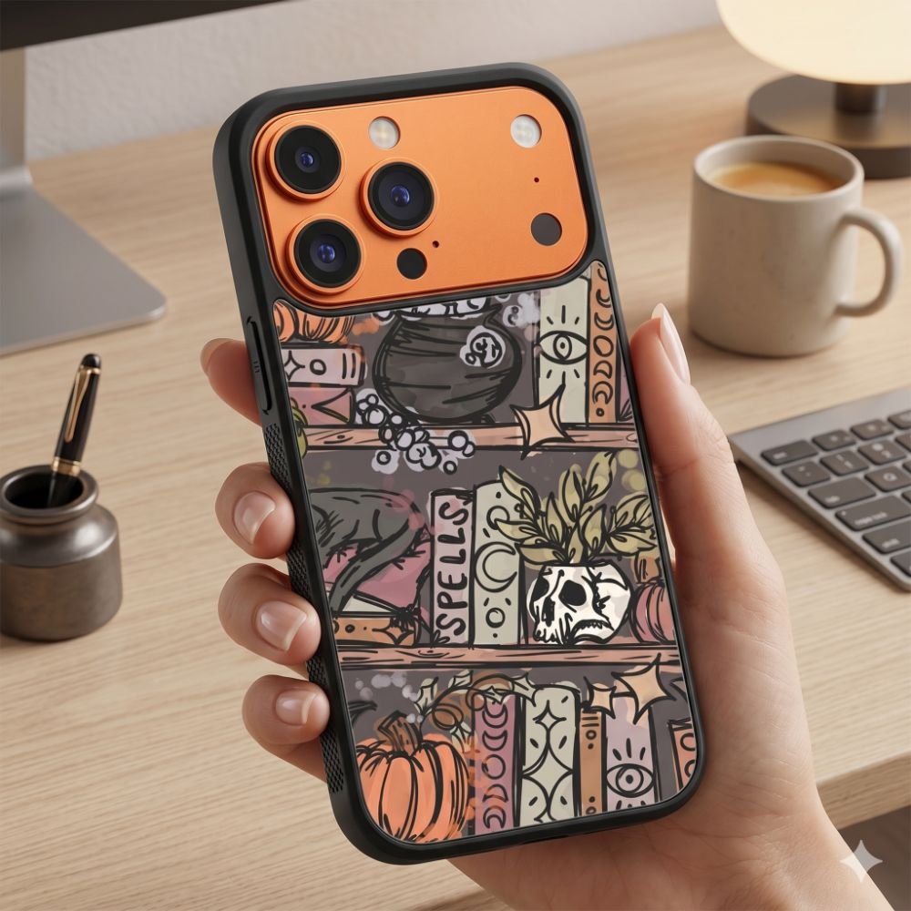 Witchy Bookshelf Protective Case Compatible with iPhone, Samsung & Google Pixel FW0298