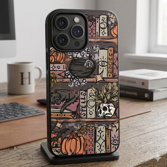 Witchy Bookshelf Protective Case Compatible with iPhone, Samsung & Google Pixel FW0298