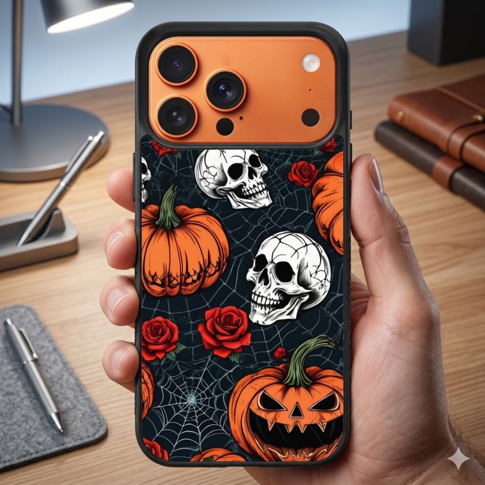 Spooky Halloween Web Protective Case Compatible with iPhone, Samsung & Google Pixel FW0303