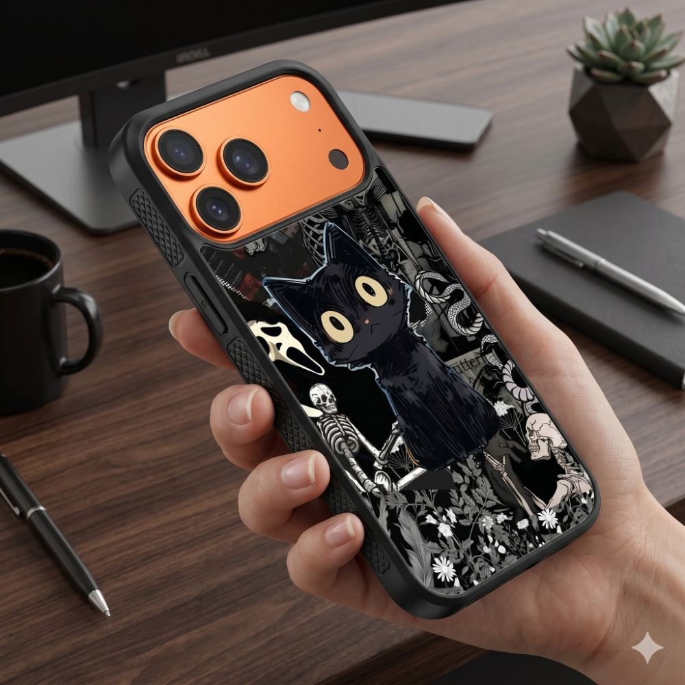 Gothic Void Cat Protective Case Compatible with iPhone, Samsung & Google Pixel FW0305