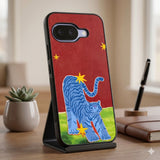 Blue Tiger Glow Protective Case Compatible with iPhone, Samsung & Google Pixel FW0319