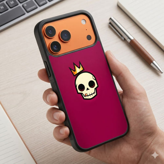 Crowned Skull Art Protective Case Compatible with iPhone, Samsung & Google Pixel FW0323