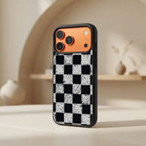 Black And White Checkered Pattern Protective Case Compatible with iPhone, Samsung & Google Pixel FX0202
