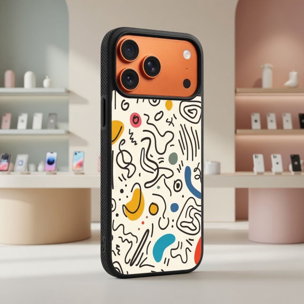 Abstract Doodle Wallpaper Protective Case Compatible with iPhone, Samsung & Google Pixel FX0203