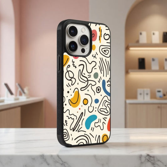 Abstract Doodle Wallpaper Protective Case Compatible with iPhone, Samsung & Google Pixel FX0203