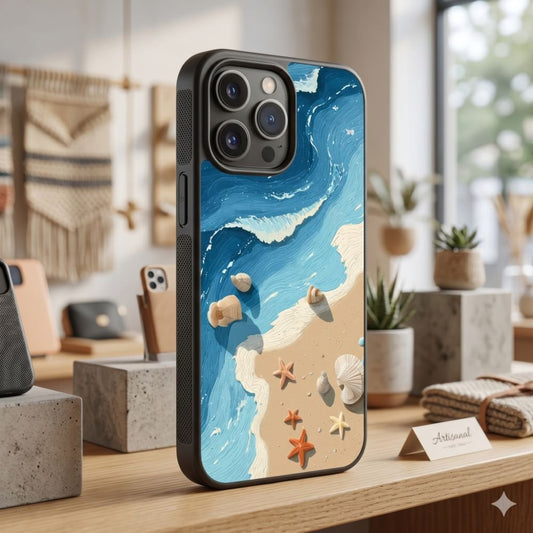 Vibrant Blue Ocean Waves Protective Case Compatible with iPhone, Samsung & Google Pixel FX0216