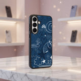 Blue Aesthetic Doodle Pattern Protective Case Compatible with iPhone, Samsung & Google Pixel FX0223