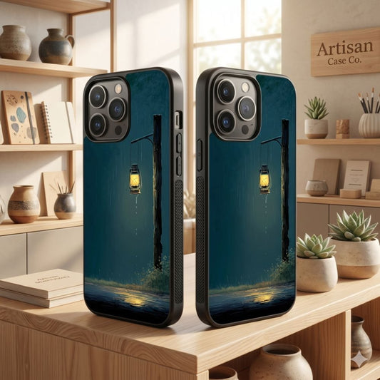 Moody Night Rain Glow Protective Case Compatible with iPhone, Samsung & Google Pixel FX0224