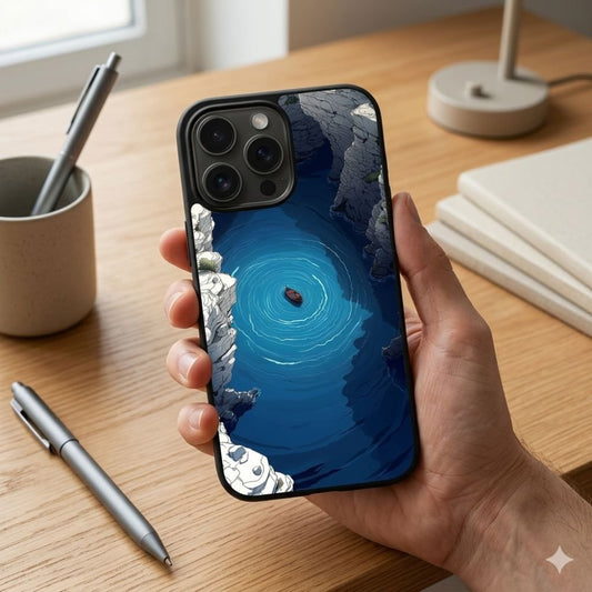 View Of A Small Boat Floating Protective Case Compatible with iPhone, Samsung & Google Pixel FX0226