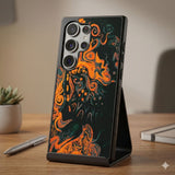 Abstract Orange And Black Protective Case Compatible with iPhone, Samsung & Google Pixel FX0236