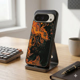 Abstract Orange And Black Protective Case Compatible with iPhone, Samsung & Google Pixel FX0236