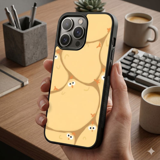 Cartoon Yellow Chicks Protective Case Compatible with iPhone, Samsung & Google Pixel FX0243