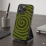 Spiral Green Wallpaper Protective Case Compatible with iPhone, Samsung & Google Pixel FX0248