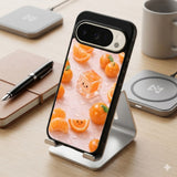 Orange Resin Charms Protective Case Compatible with iPhone, Samsung & Google Pixel FX0251