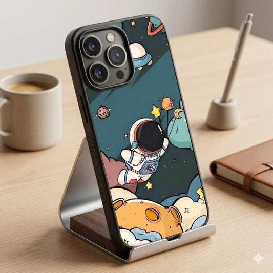Astronaut Holding Balloons In Space Protective Case Compatible with iPhone, Samsung & Google Pixel FX0261