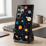 Planets And Stars On A Dark Background Protective Case Compatible with iPhone, Samsung & Google Pixel FX0264