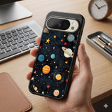 Planets And Stars On A Dark Background Protective Case Compatible with iPhone, Samsung & Google Pixel FX0264