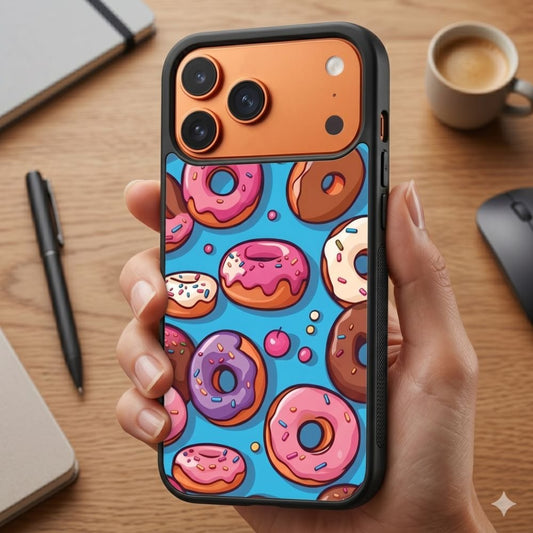 Donuts With Various Colored Sprinkles Protective Case Compatible with iPhone, Samsung & Google Pixel FX0267