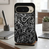 Black And Grey Pattern Protective Case Compatible with iPhone, Samsung & Google Pixel FX0268