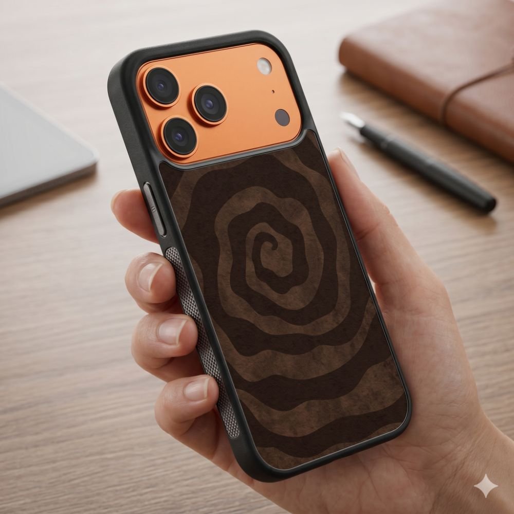 Brown Swirl Pattern Protective Case Compatible with iPhone, Samsung & Google Pixel FX0270