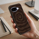 Brown Swirl Pattern Protective Case Compatible with iPhone, Samsung & Google Pixel FX0270
