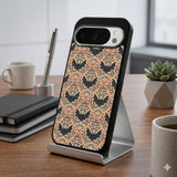 Black Bats Damask With Flowers Protective Case Compatible with iPhone, Samsung & Google Pixel FX0271