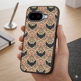 Black Bats Damask With Flowers Protective Case Compatible with iPhone, Samsung & Google Pixel FX0271