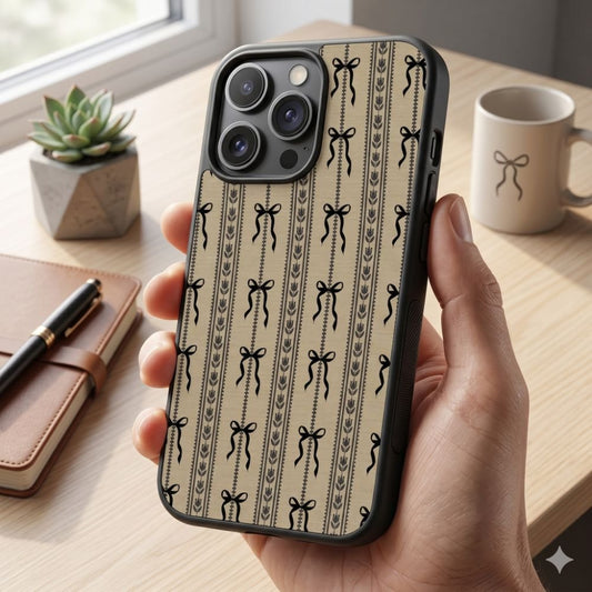 Coquette Bow Pattern Protective Case Compatible with iPhone, Samsung & Google Pixel FX0272
