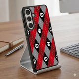 Red And Black Skull Protective Case Compatible with iPhone, Samsung & Google Pixel FX0273