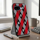 Red And Black Skull Protective Case Compatible with iPhone, Samsung & Google Pixel FX0273