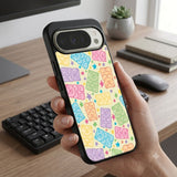 Bear Pattern Wallpaper Protective Case Compatible with iPhone, Samsung & Google Pixel FX0278