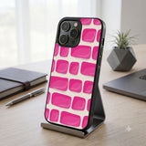 Vibrant Pink And White Brick Protective Case Compatible with iPhone, Samsung & Google Pixel FX0279